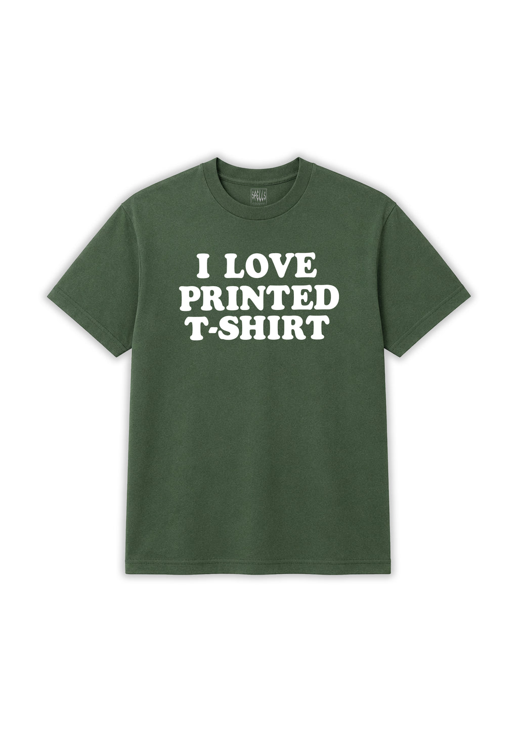 SPELLS 'I LOVE PRINTED'  T SHIRT